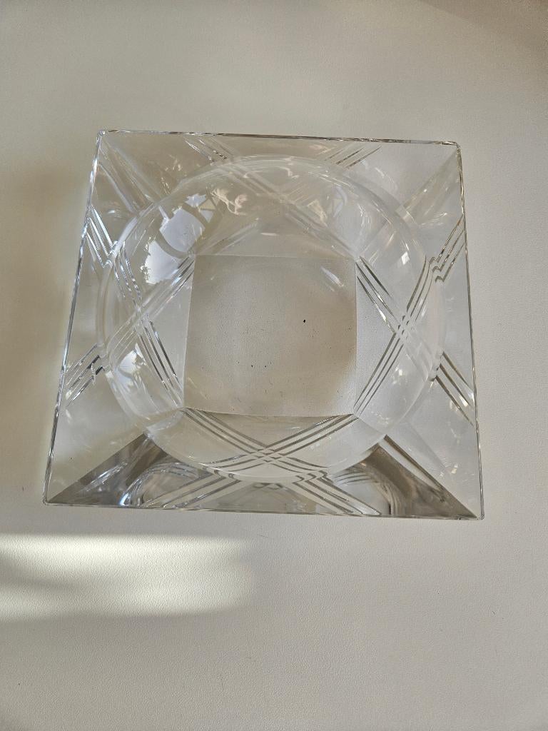 Cendrier vintage en cristal Val St Lambert, Enlèvement ou Envoi