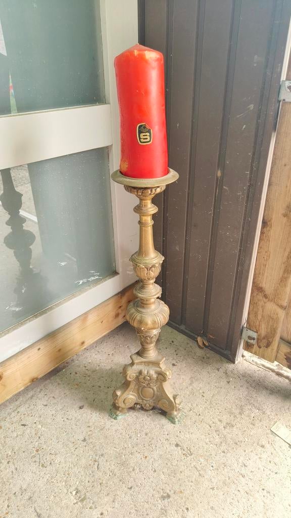 Koper kandelaar uit kerk, Ophalen of Verzenden