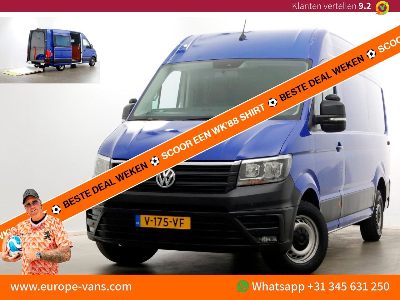 Volkswagen Crafter 35 2.0 TDI E6 L3H3 (L2H2) Comfortline Air, Blauw, Bedrijf, Onderhoudsboekje, Te koop