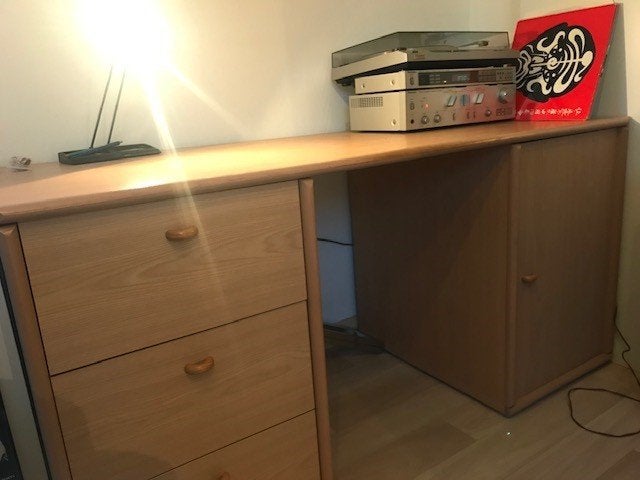 heel degelijk bureau - eikenlook, Huis en Inrichting, Ophalen, Demontabel, Gebruikt, 120 cm