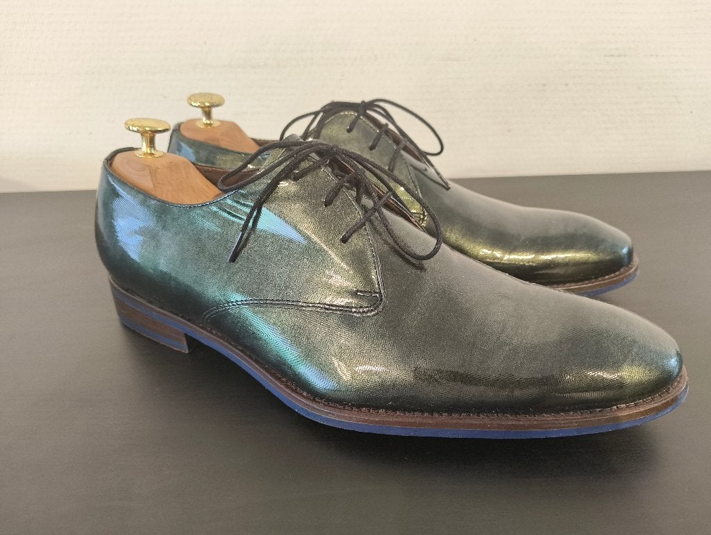 Floris van Bommel groen lak + riem - herenschoenen - Mt 42, Vêtements | Hommes, Chaussures, Comme neuf, Chaussures à lacets, Autres couleurs
