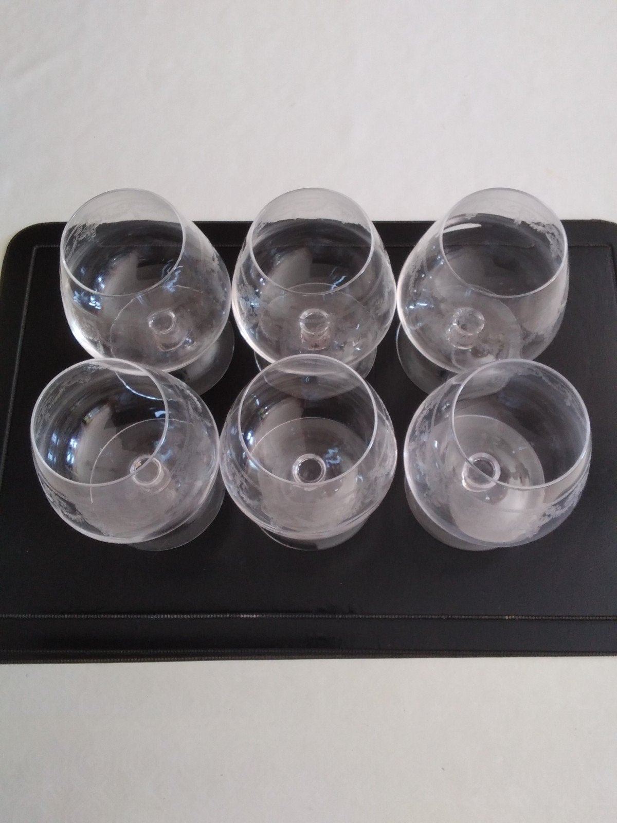Set van 6 gegraveerde kristallen glazen, Ophalen