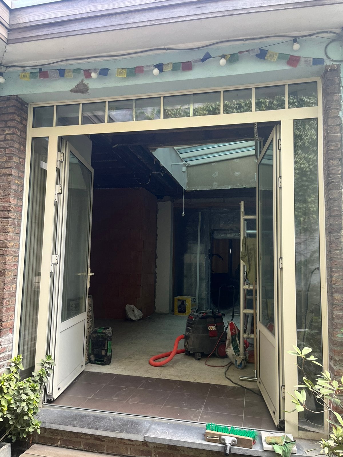 Dubbele glazen buitendeur en 2 ramen hoogrendementsglas, Enlèvement, Utilisé, Fenêtre de façade ou Vitre, Double vitrage