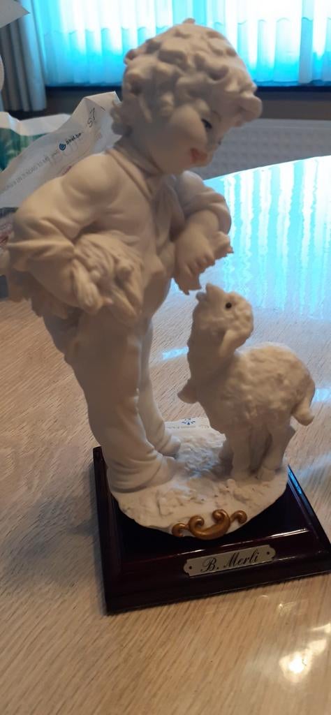 Boy Feeding Sheep van B.Merli, Antiek en Kunst, Ophalen