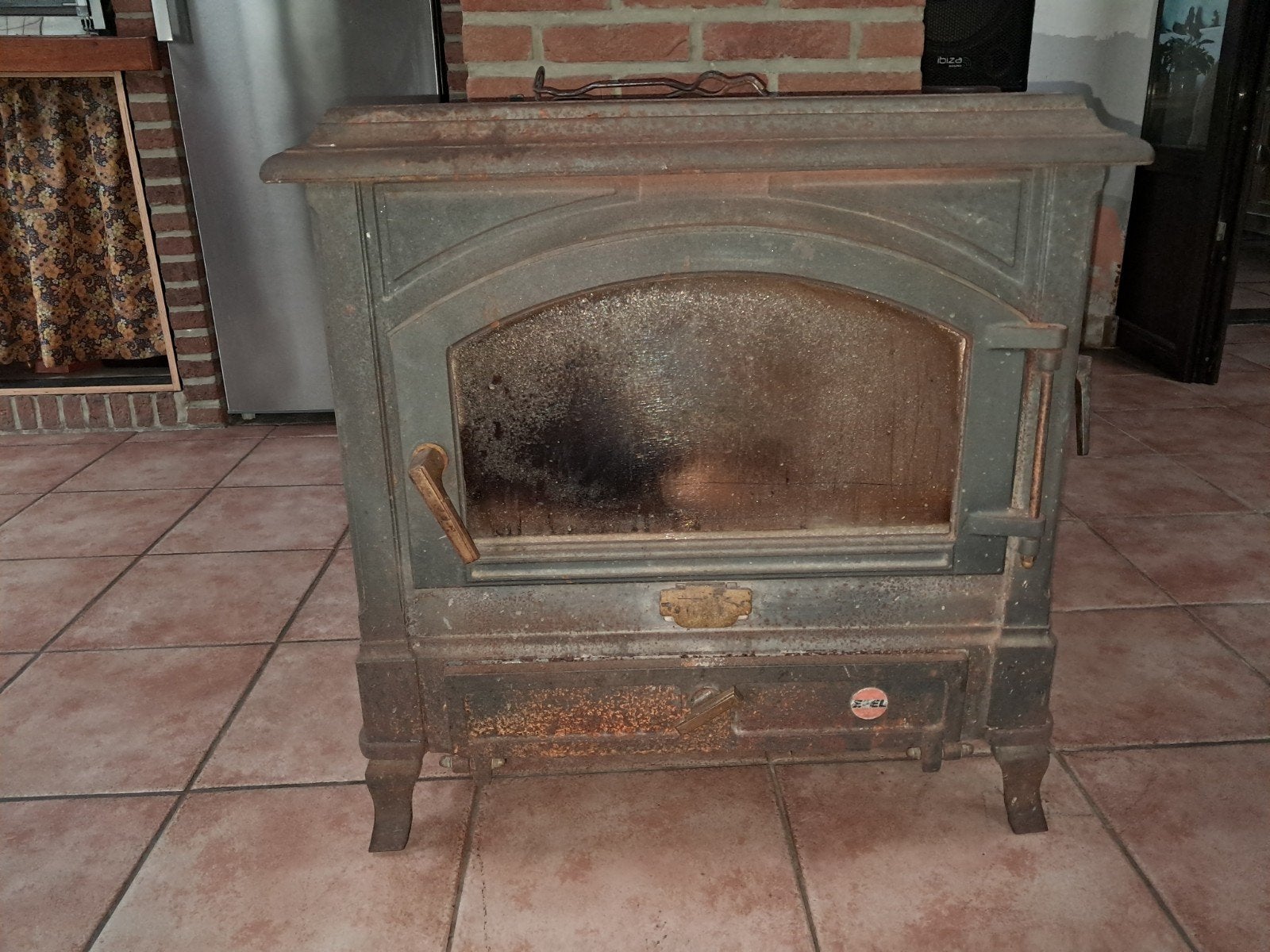 poele effel harmony 14kw, Ophalen, Gebruikt, Hout