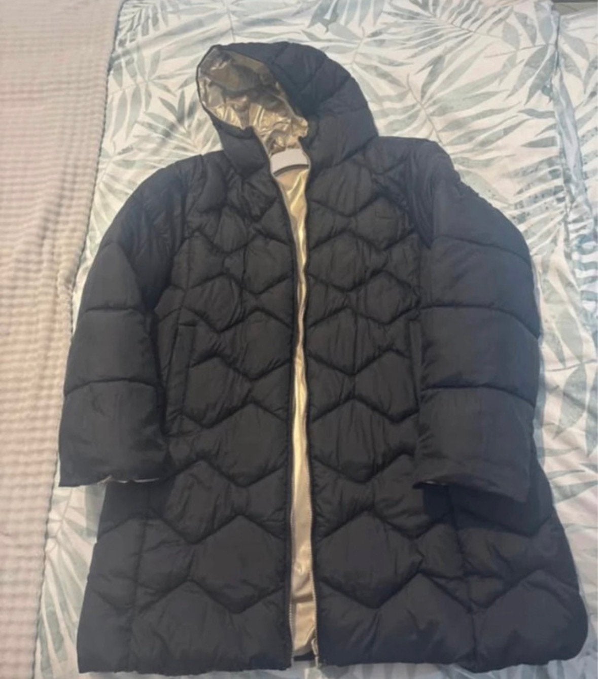 Manteau reversible noir dore taille 46, Ophalen, Zo goed als nieuw, Zwart