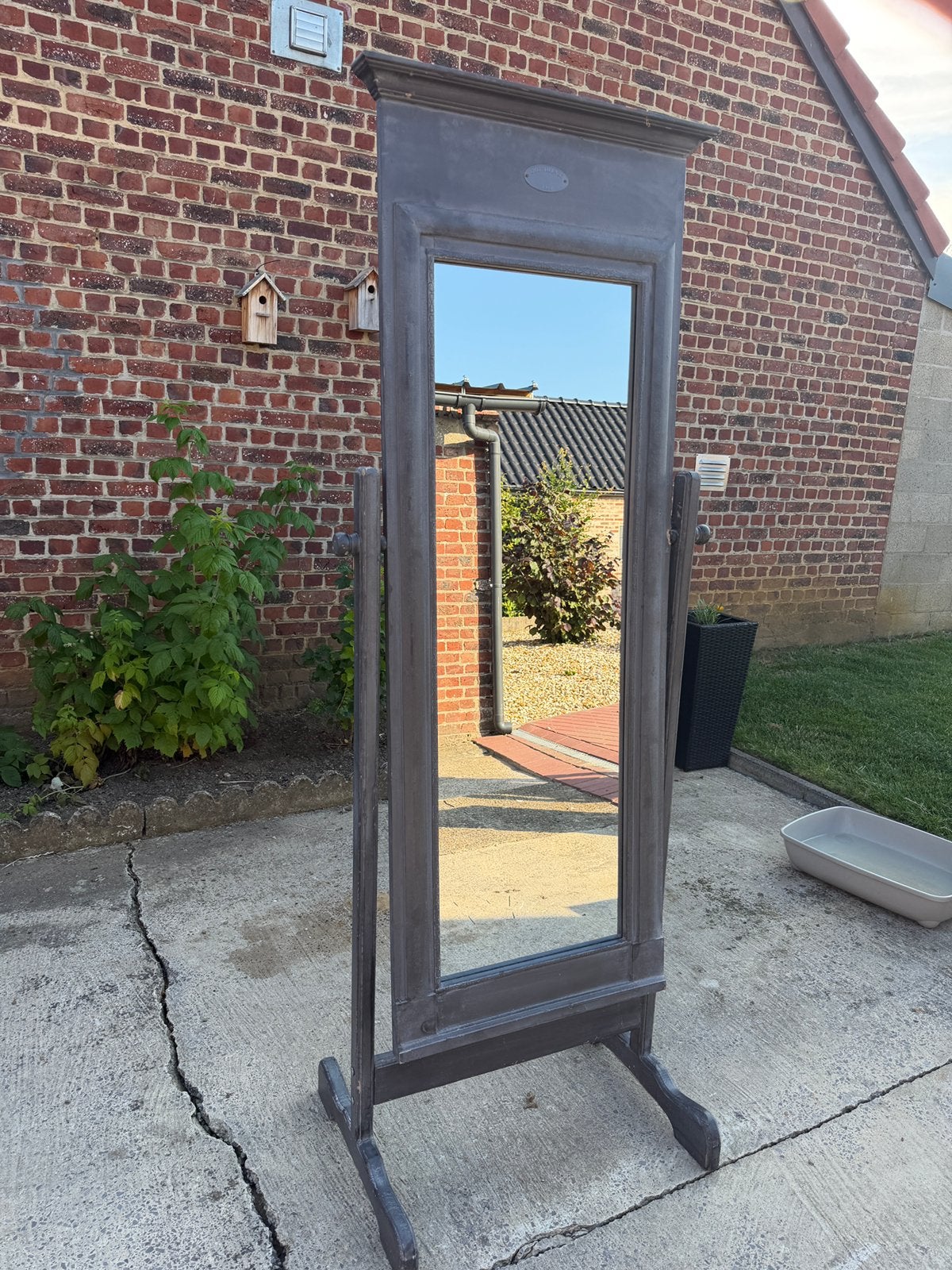 Vintage staande spiegel, Huis en Inrichting, Woonaccessoires | Spiegels, Ophalen, Gebruikt, 150 tot 200 cm, Rechthoekig