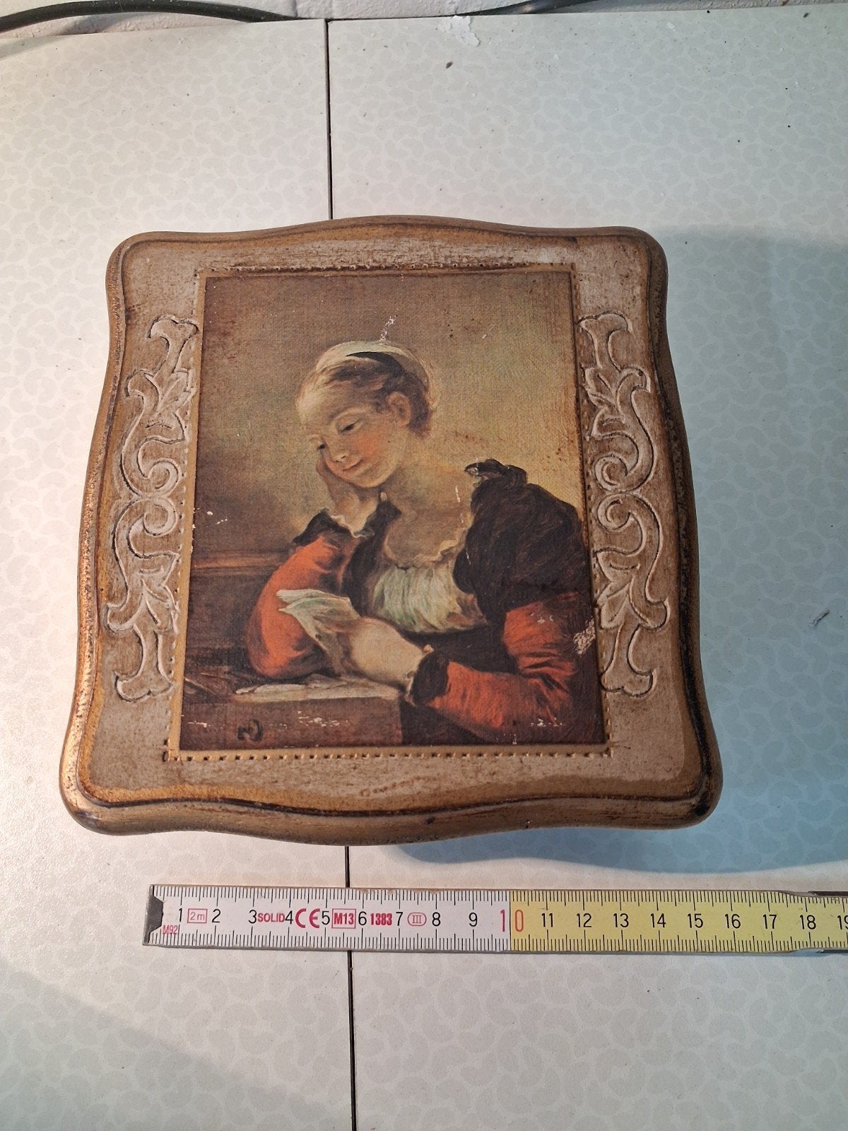verguld houten juwelen/muziekdoos, Antiek en Kunst, Ophalen of Verzenden