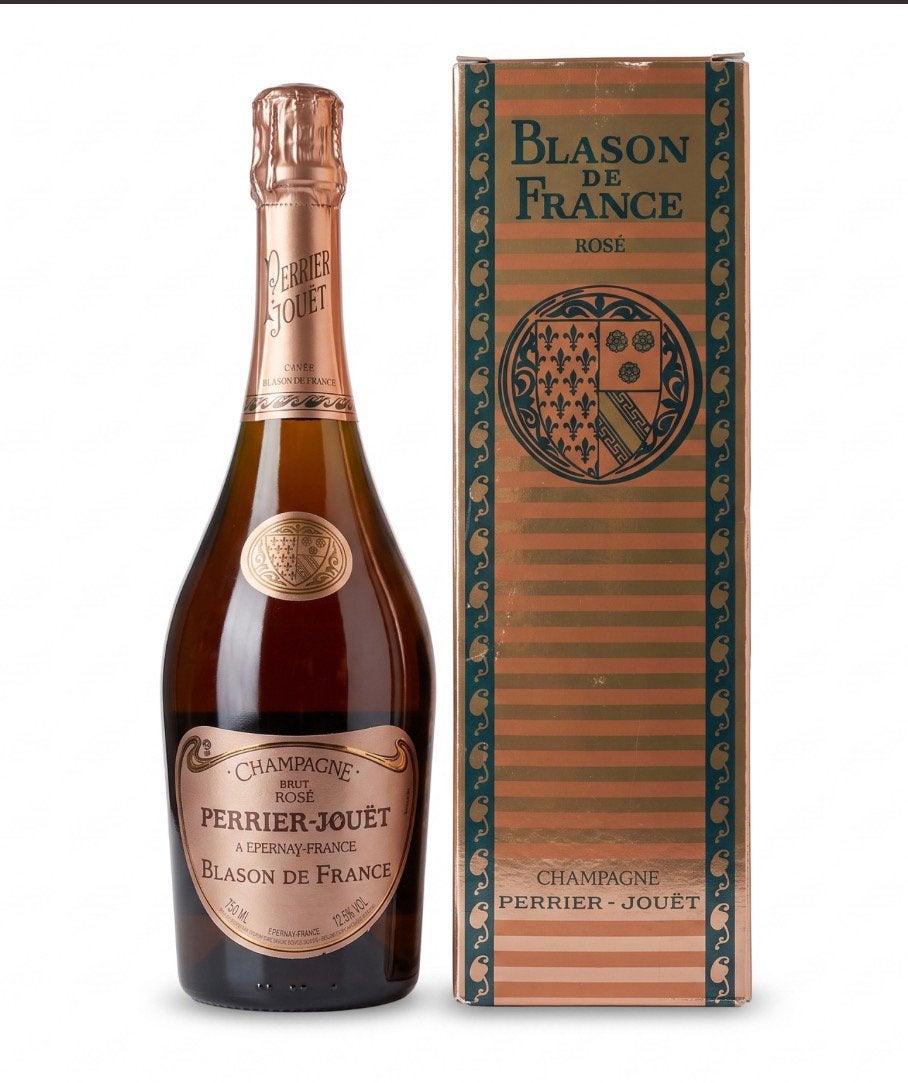 Champagne Perrier Jouet, wapenschild van Frankrijk rosé, Ophalen of Verzenden, Zo goed als nieuw, Frankrijk, Champagne