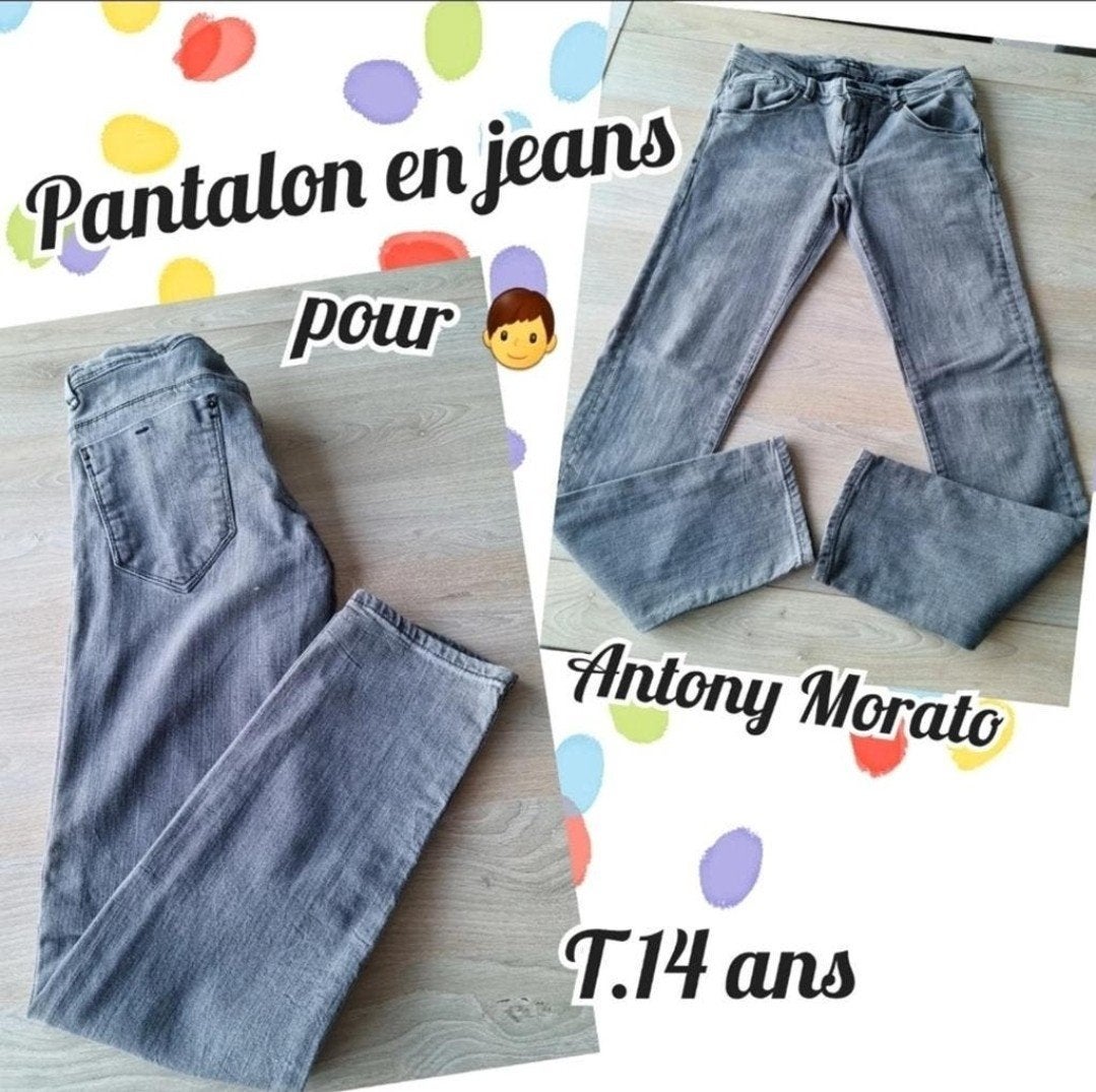 Pantalon en jeans pour garçon -gris-Antony Morato-T.14 ans, Pantalon, Garçon, Enlèvement ou Envoi, Antony Morato