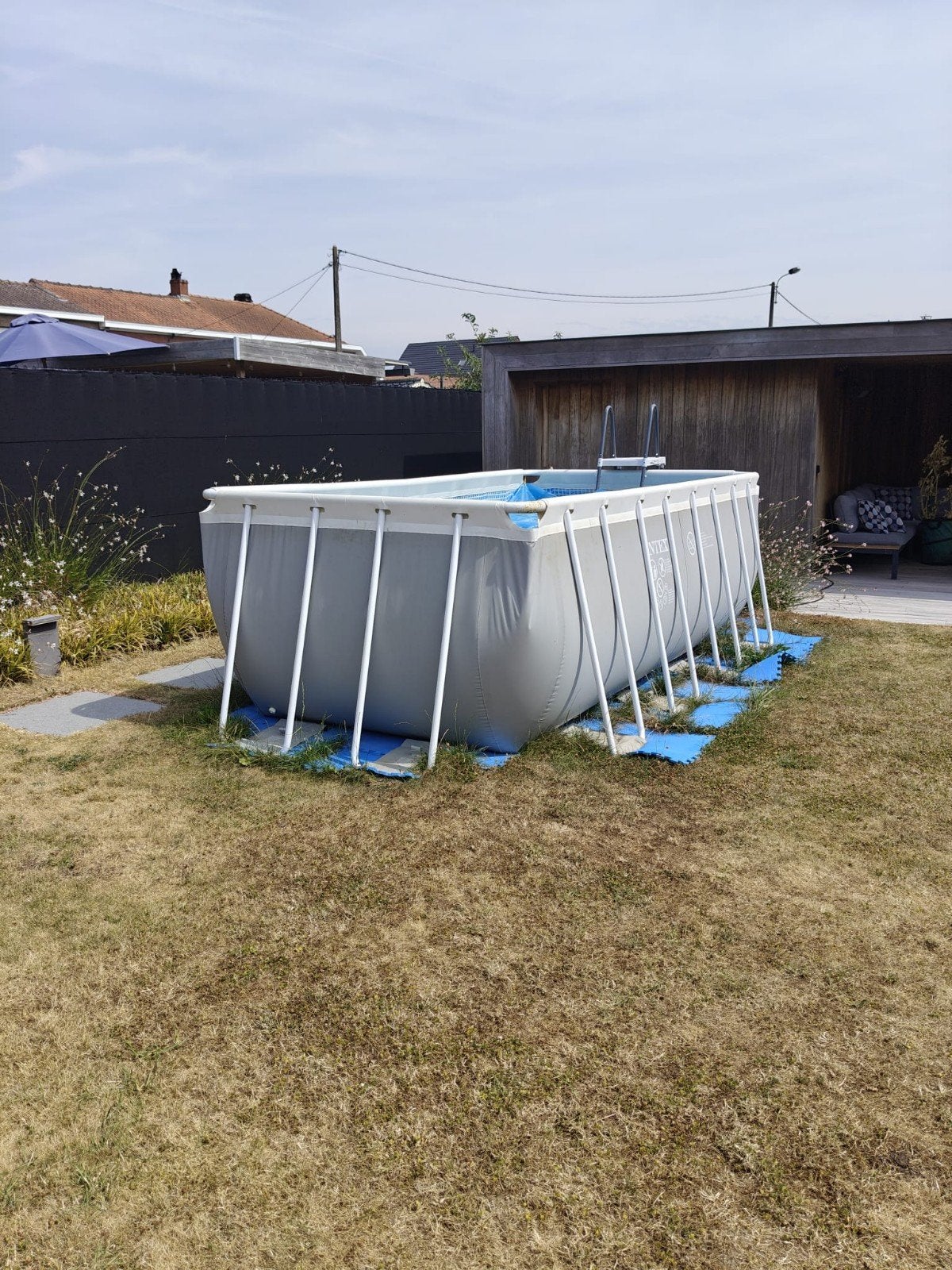 Zwembad intex met alle toebehoren en warmtepomp, Tuin en Terras, Zwembaden, Gebruikt, 200 tot 300 cm, Rechthoekig, Ophalen