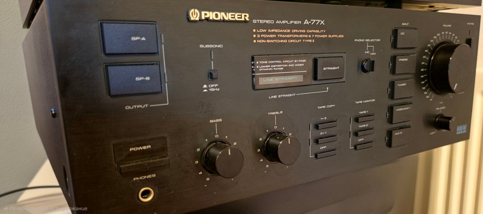 Pioneer A-77X  2 x 100 w. 8 Ohm, Audio, Tv en Foto, Versterkers en Ontvangers, Ophalen, Gebruikt, 60 tot 120 watt, Pioneer