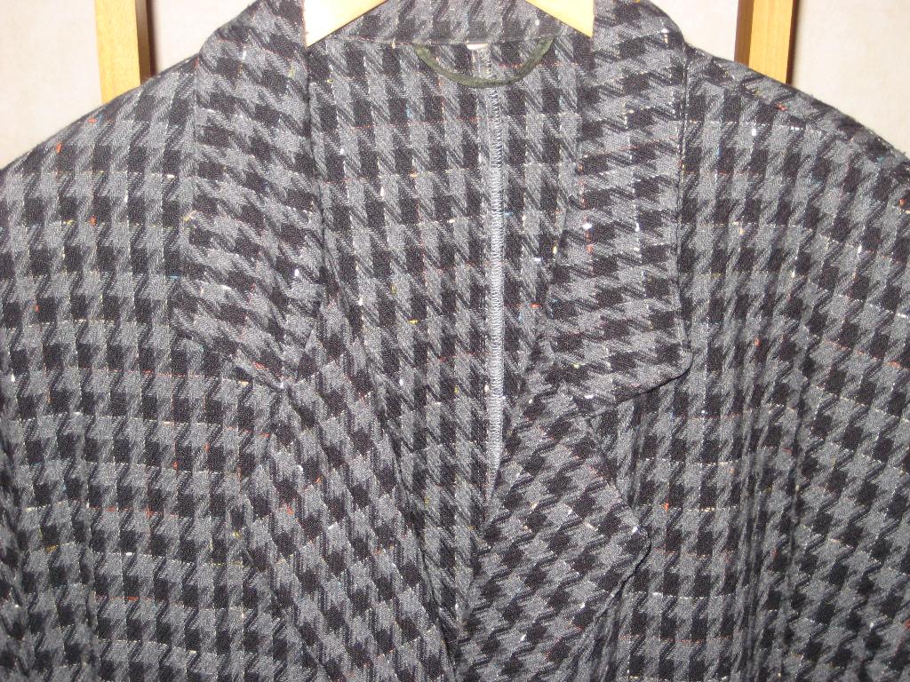 Halflange Jacquard - jas geruit - maat 42 - vintage, Ophalen of Verzenden, Zo goed als nieuw, Maat 42/44 (L), Zwart