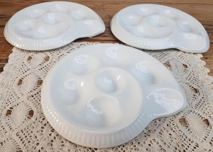 3 Witte slakken schaaltjes, slakkenhuis, Gerold Porzellan, Gebruikt, -, -, Overige typen