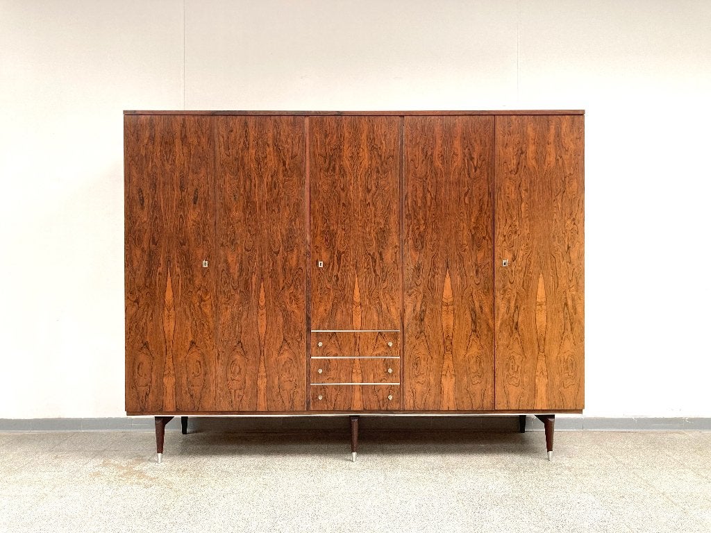 Mid-century vintage palissander kleerkast/wandkast 1960's, Huis en Inrichting, Kasten | Kleerkasten, Gebruikt, Vintage, 200 cm of meer