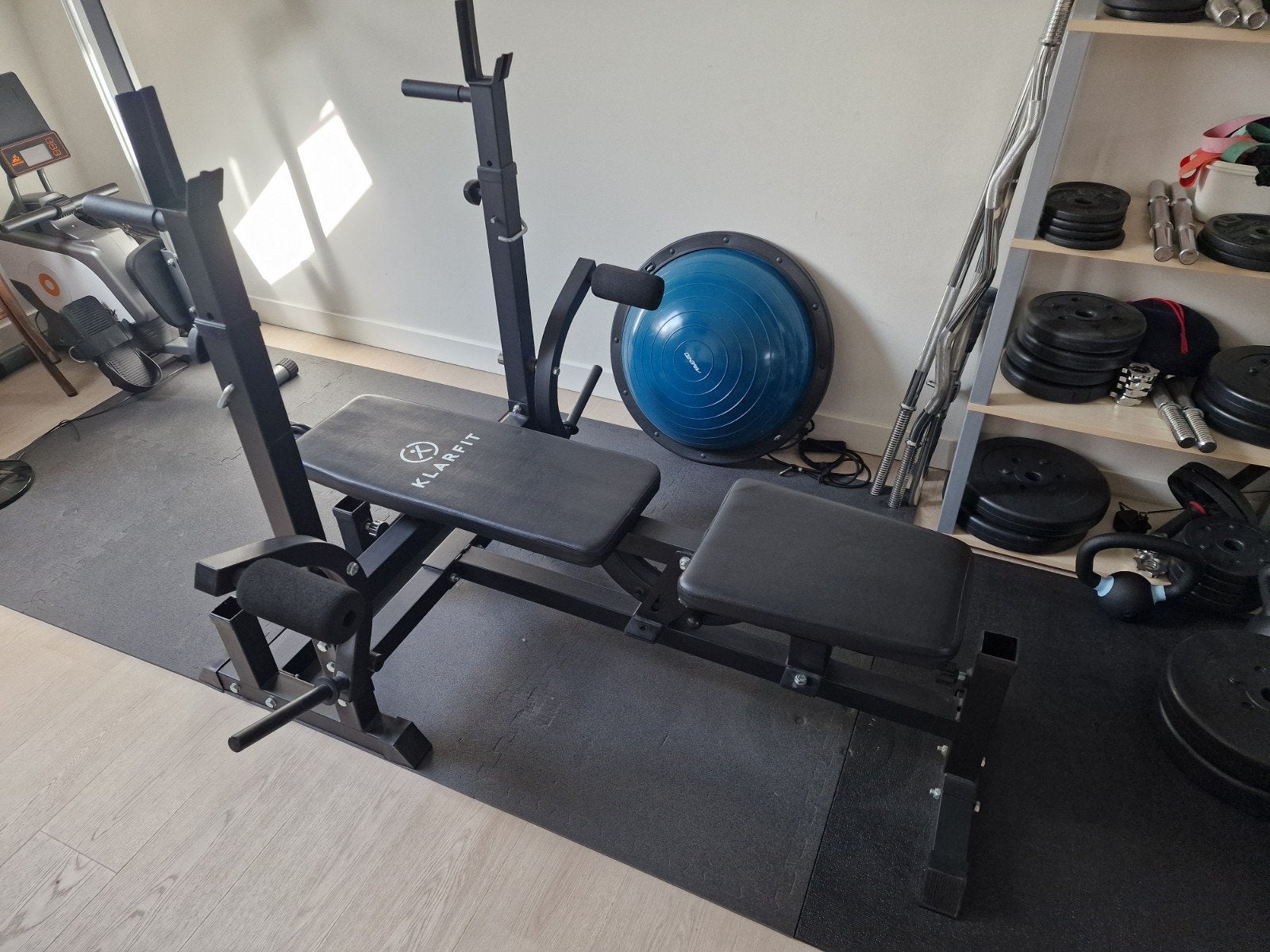 Multifunctionele halterbank, Sport en Fitness, Fitnessmaterialen, Ophalen, Zo goed als nieuw, Benen, Fitnessbank