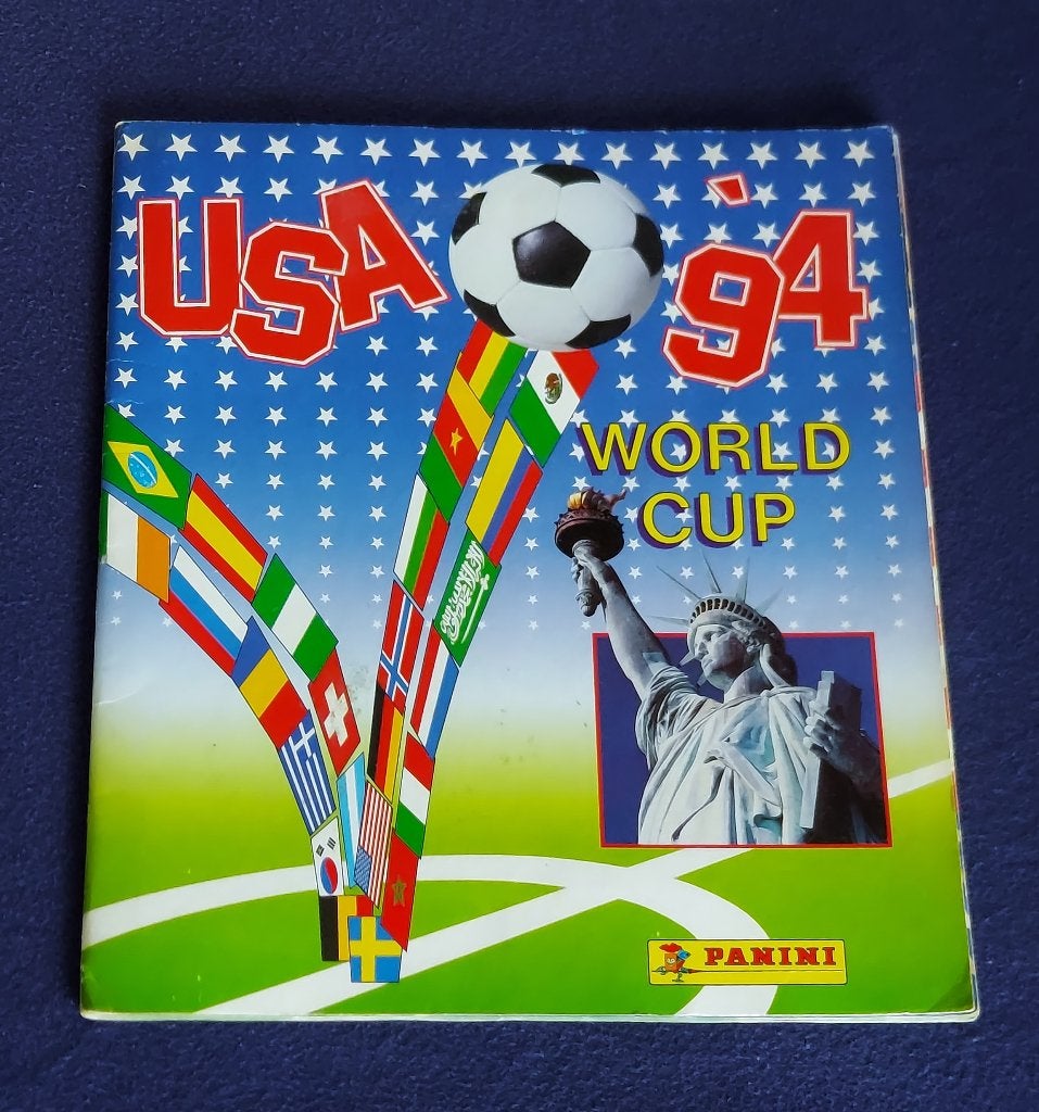 Panini sticker album voetbal 'WK USA 1994 '  -volledig-, Enlèvement ou Envoi, Utilisé, Plusieurs autocollants