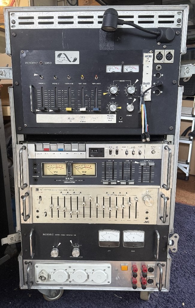 Flightcase met vintage audio apparatuur JVC RODEC en TEAC, Audio, Tv en Foto, Stereoketens, Ophalen, Cassettedeck, JVC