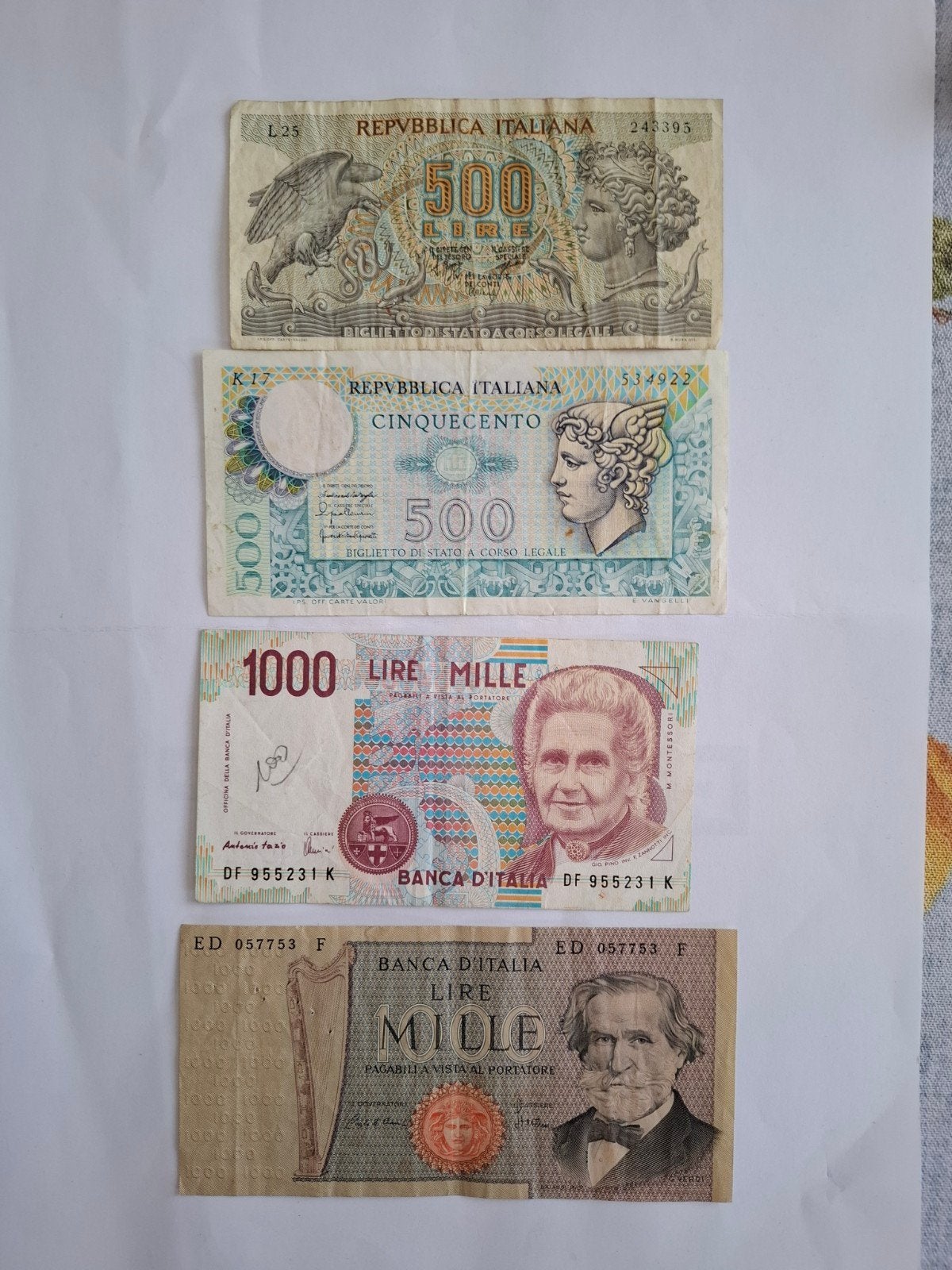Italië diverse biljetten, Timbres & Monnaies, Billets de banque | Europe | Billets non-euro, Enlèvement ou Envoi, Italie, Série