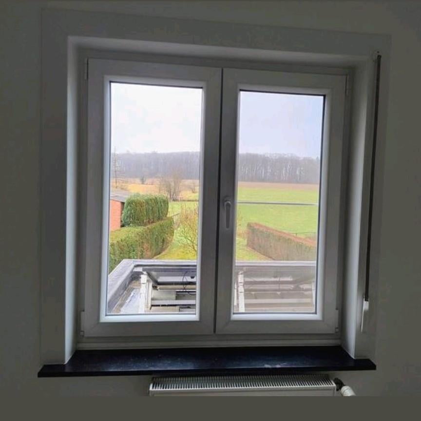 Wit PVC Schüco raam u waarde 1,1, Double vitrage, 120 à 160 cm, Comme neuf, Fenêtre de façade ou Vitre