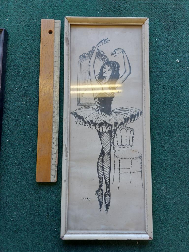 Dessin au stylo Prima Ballerina - artiste Cocky, Antiquités & Art, Art | Dessins & Photographie, Enlèvement ou Envoi