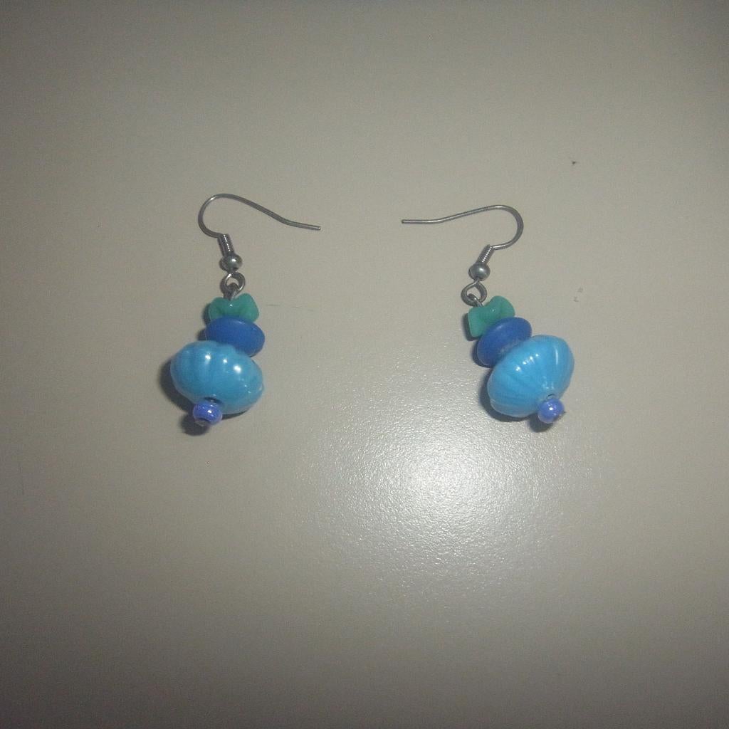 oorbellen hangers blauw, Bijoux, Sacs & Beauté, Boucles d'oreilles, Enlèvement ou Envoi, Comme neuf, Bleu, Pendantes