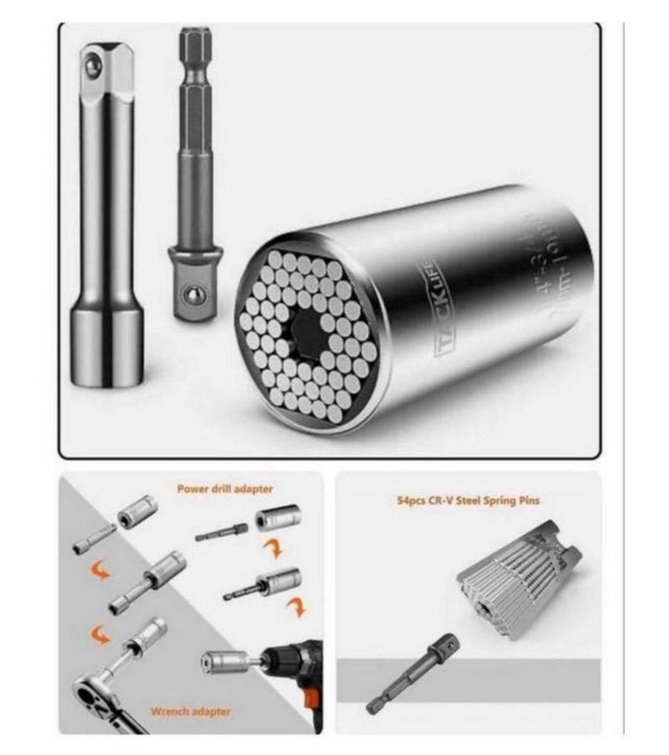 Tacklife Clé douille universelle, fixation à douille 7-19 mm, Enlèvement ou Envoi, Neuf