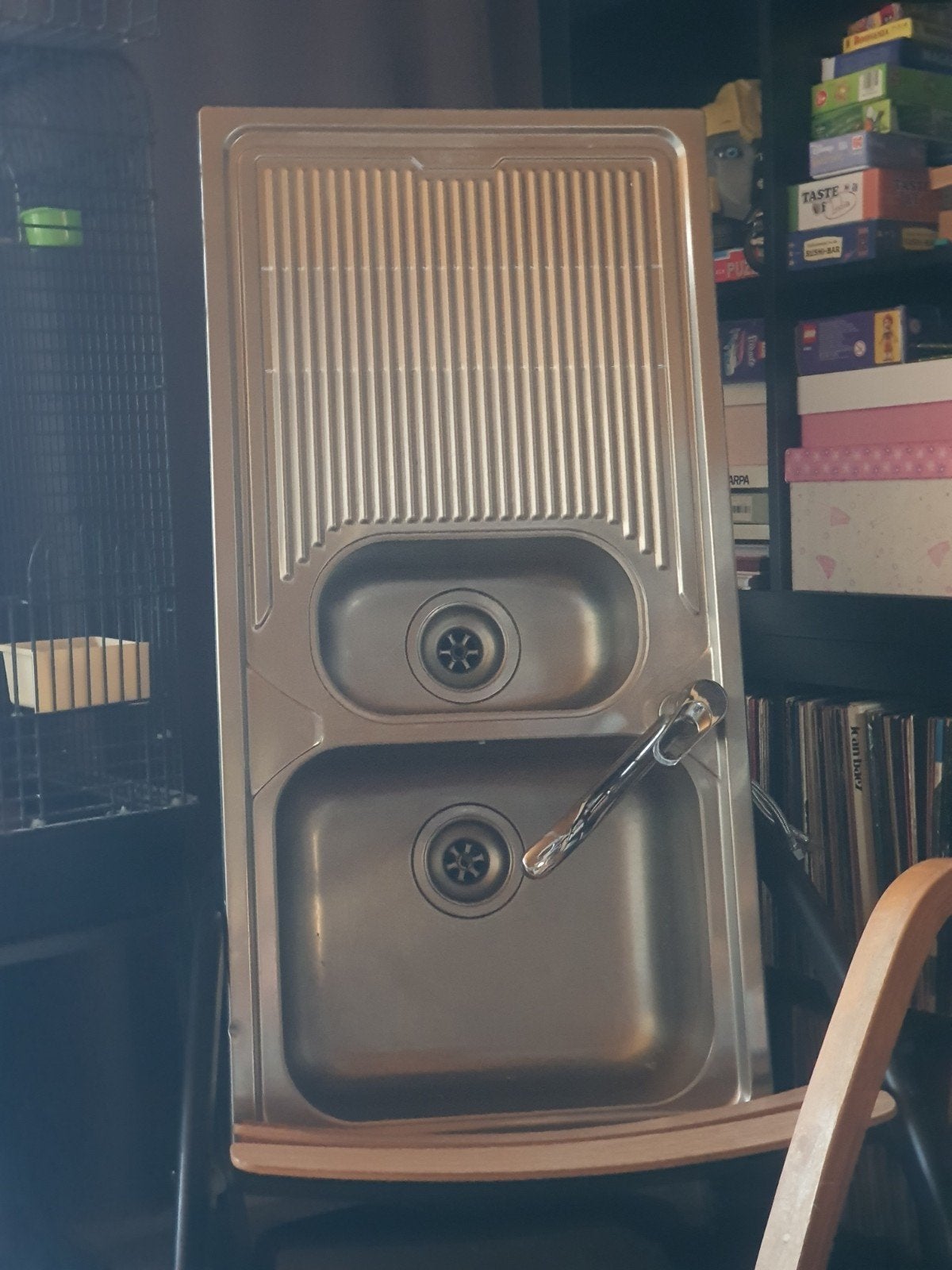 Afwasbak inox, inbouw, met kraan FRANKE, Doe-het-zelf en Bouw, Sanitair, Ophalen, Gebruikt, Inox, Kraan