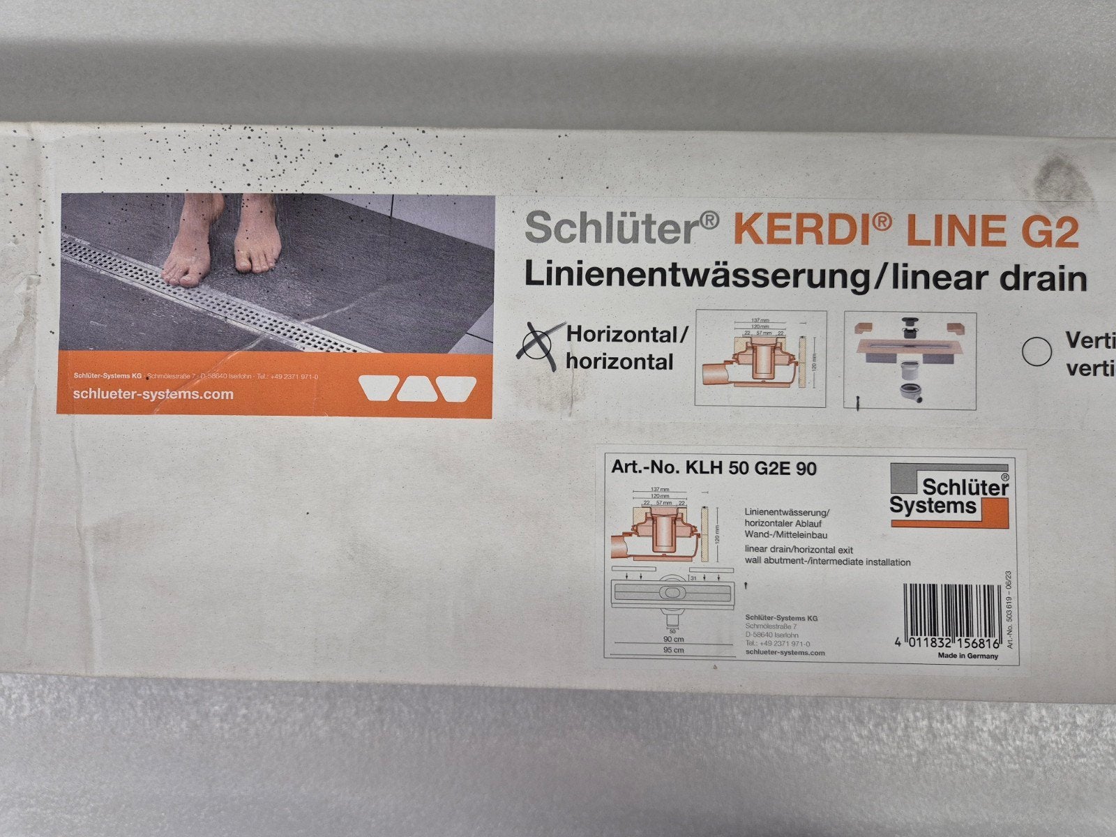 Schlüter inbouwgoot KLH 50 G2E 90..., Ophalen of Verzenden, Nieuw, Douche