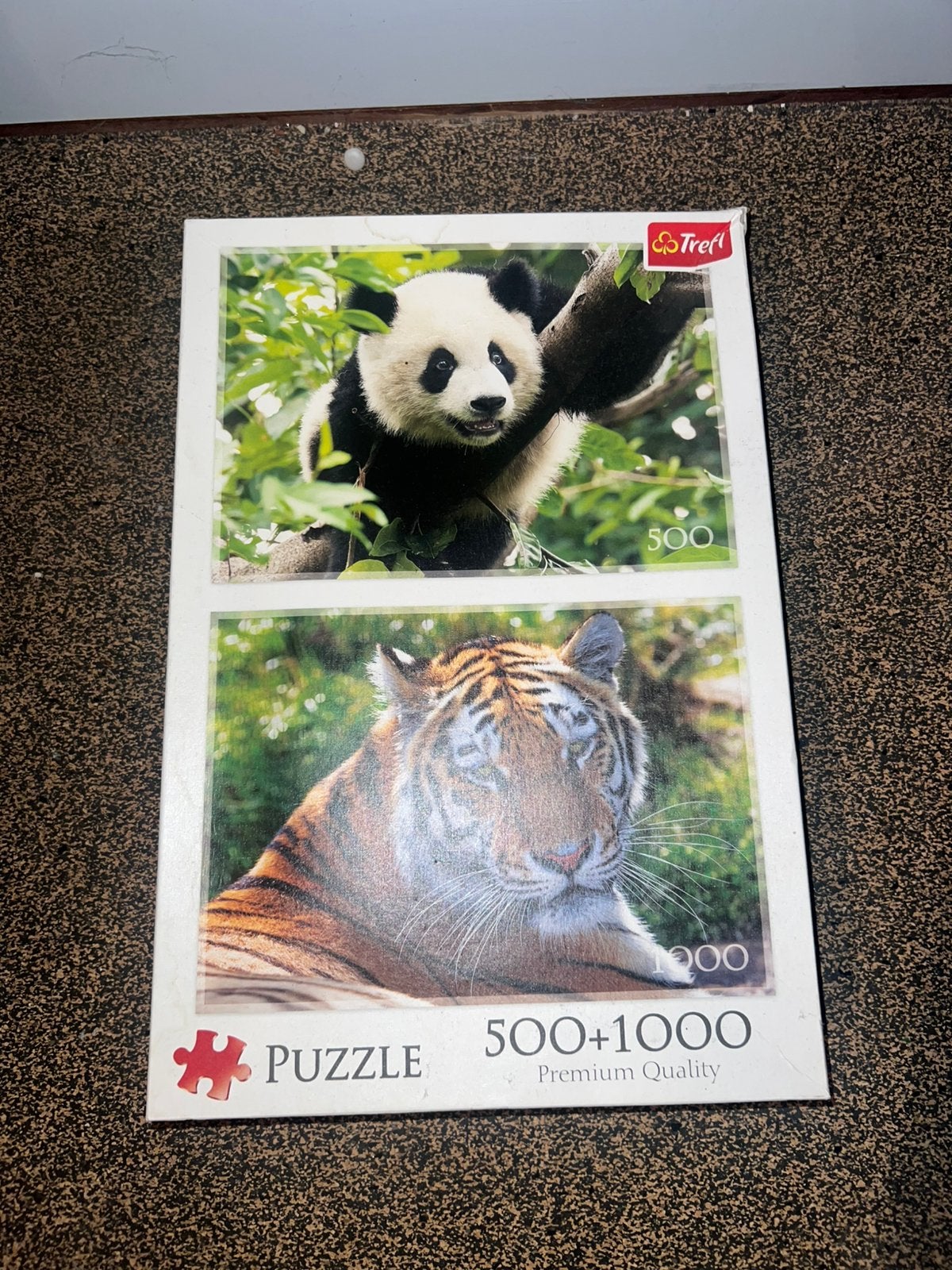 Puzzle panda et tigre, Enlèvement ou Envoi, 500 à 1500 pièces, Utilisé, Puzzle