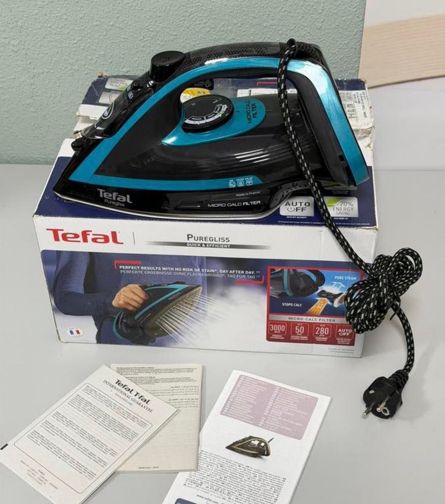 Fer à vapeur anti-calcaire Tefal Puregliss FV8066 NOUVEAU, Enlèvement ou Envoi, Neuf, Fer à repasser avec cordon