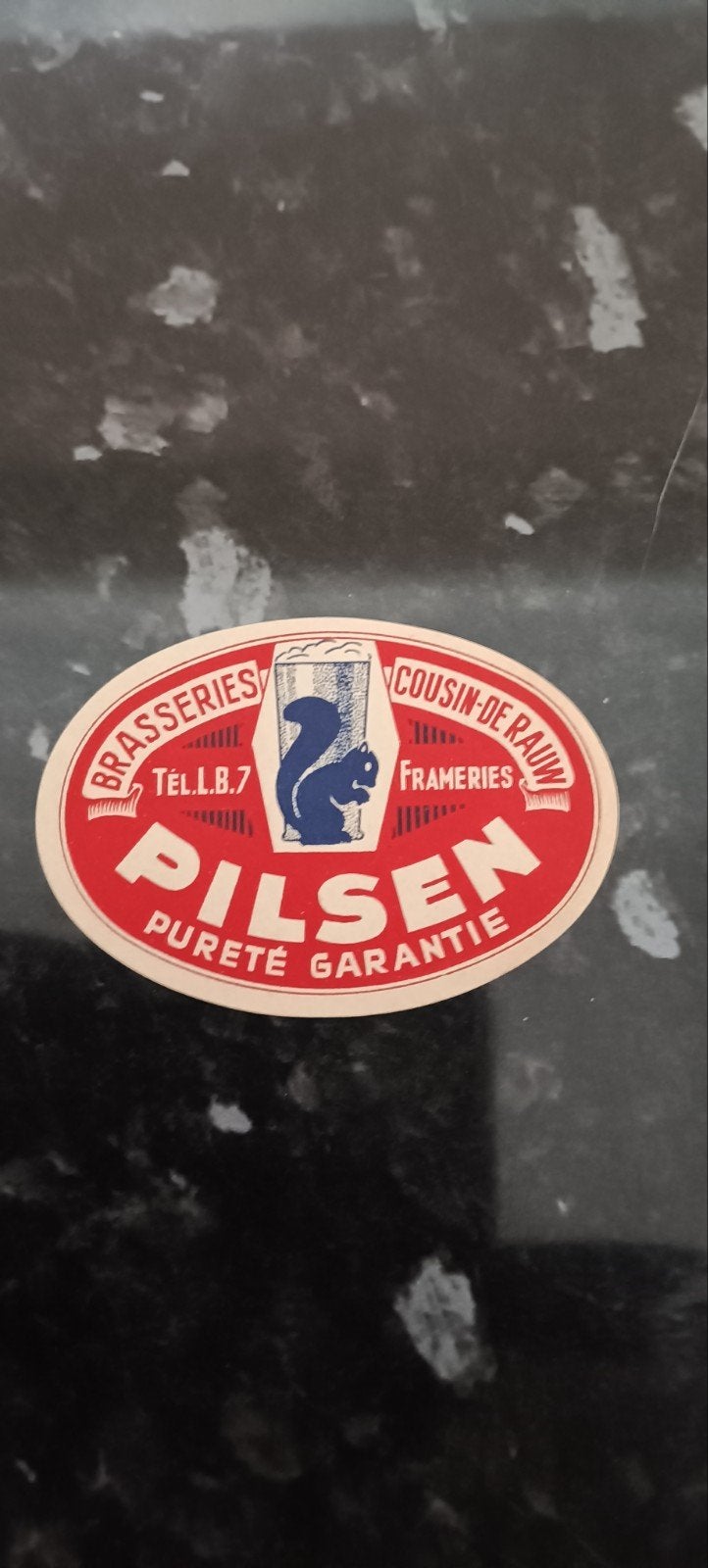 oud bieretiket pilsen be COUSIN de Rauw Frameries, Enlèvement ou Envoi