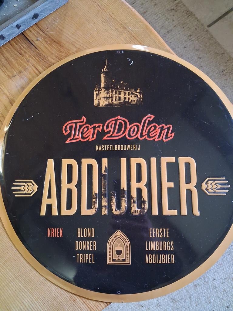 Reclame bord bier Ter Dolen, Verzamelen, Biermerken, Ophalen, Gebruikt, Reclamebord, Plaat of Schild
