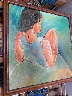 Houten kader 112 x 112 cm, Ophalen, Schilderij