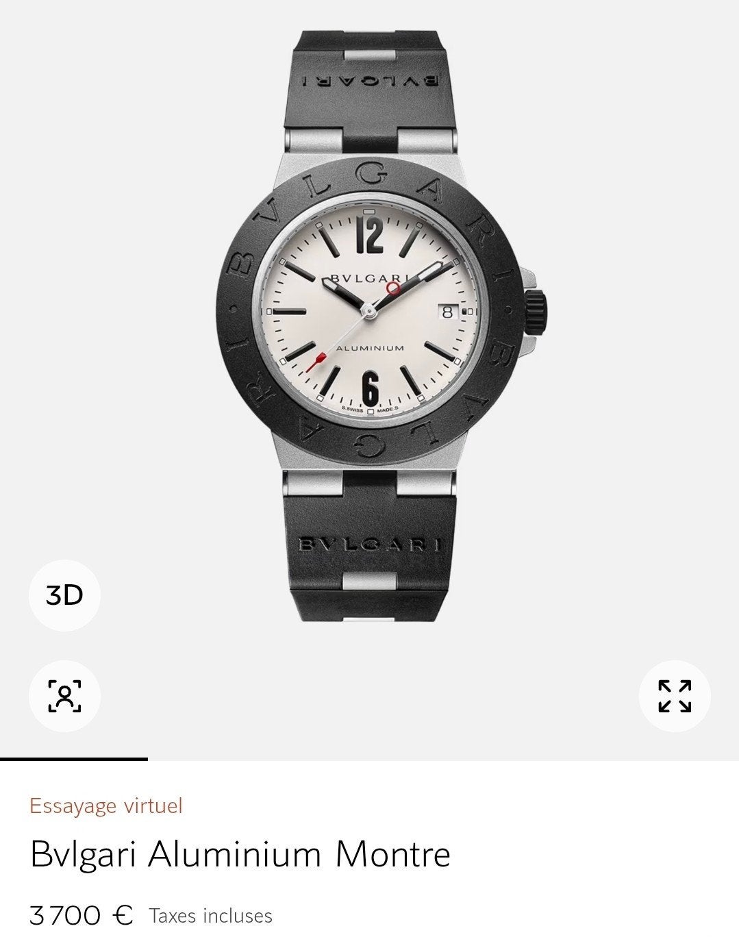Bvlgari Aluminium Automatique 40, Bijoux, Sacs & Beauté, Montre-bracelet, Autres marques, Comme neuf, Enlèvement