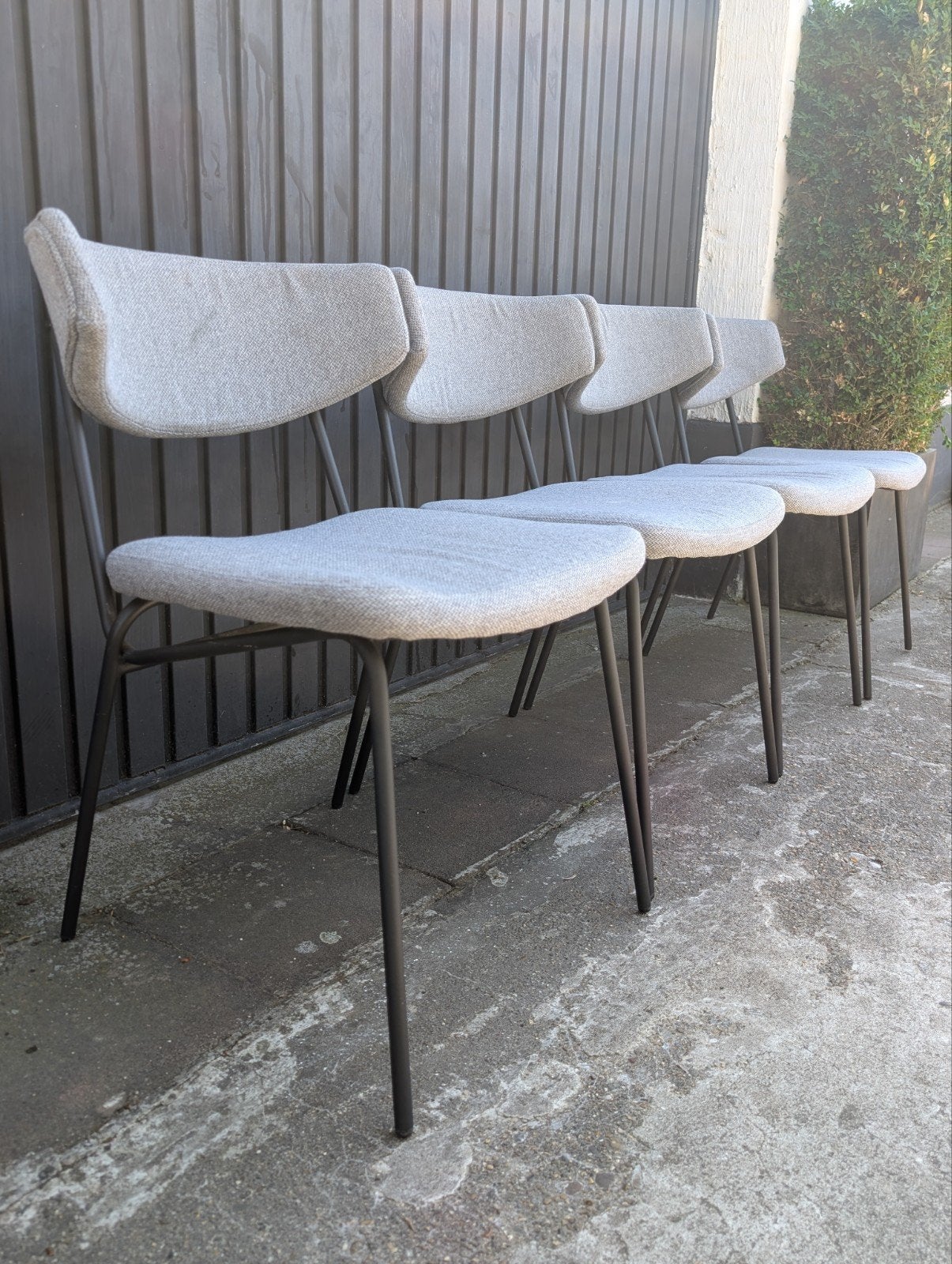 Set moderne stoelen, Ophalen, Grijs, Stof, Twee