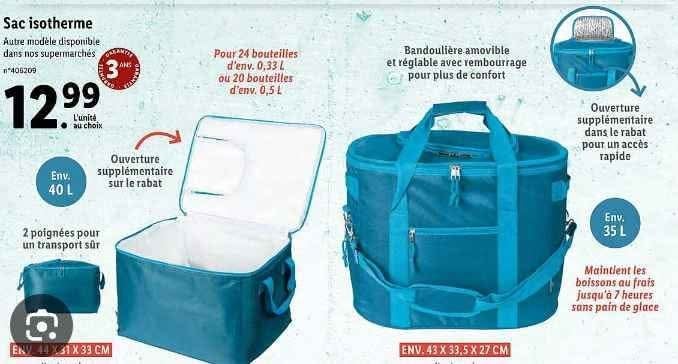 Sac isotherme modèle différent au choix, Caravanes & Camping, Enlèvement, Neuf, Sac isotherme