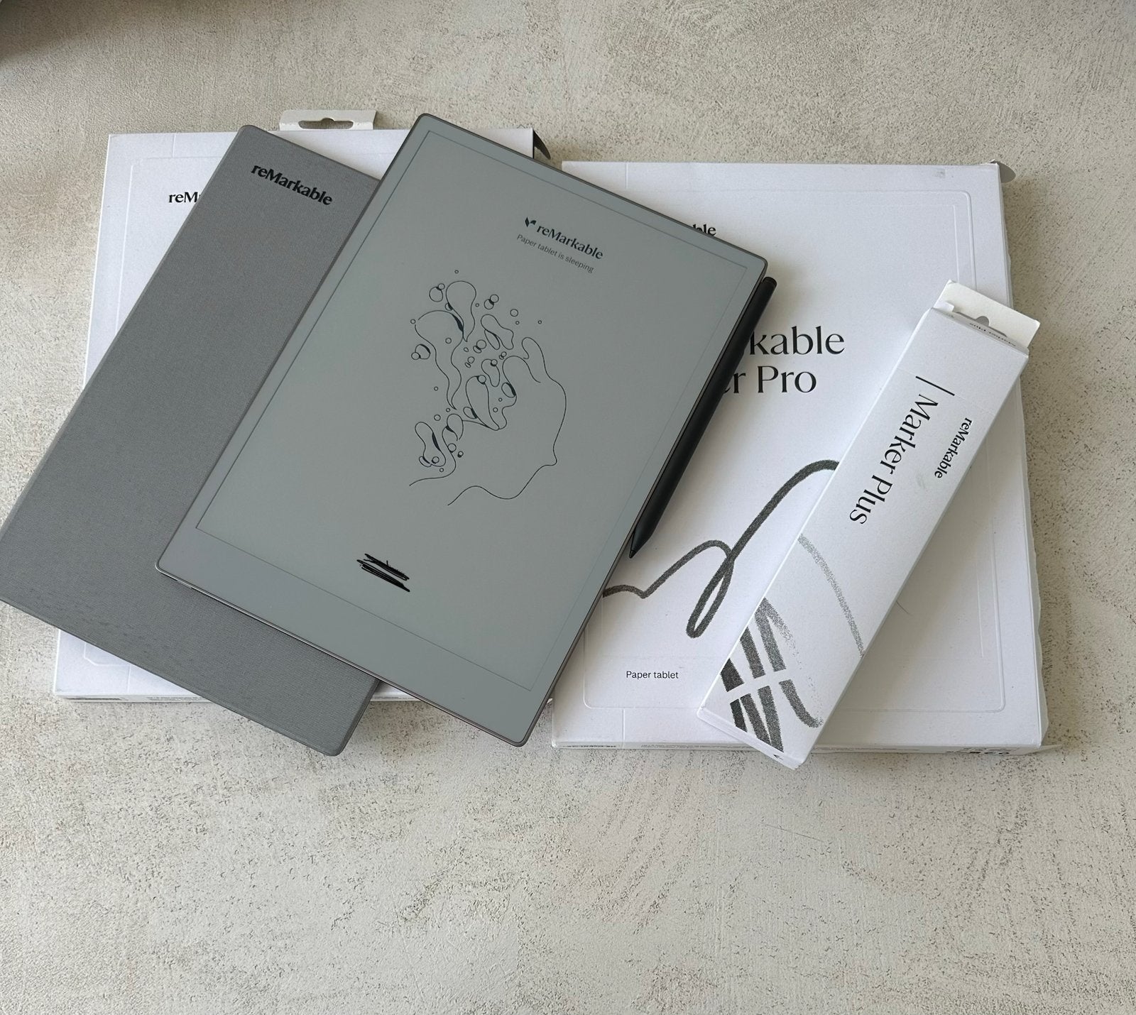 reMarkable Paper Pro + Marker Plus + Book Folio, Computers en Software, Ophalen of Verzenden, Zo goed als nieuw