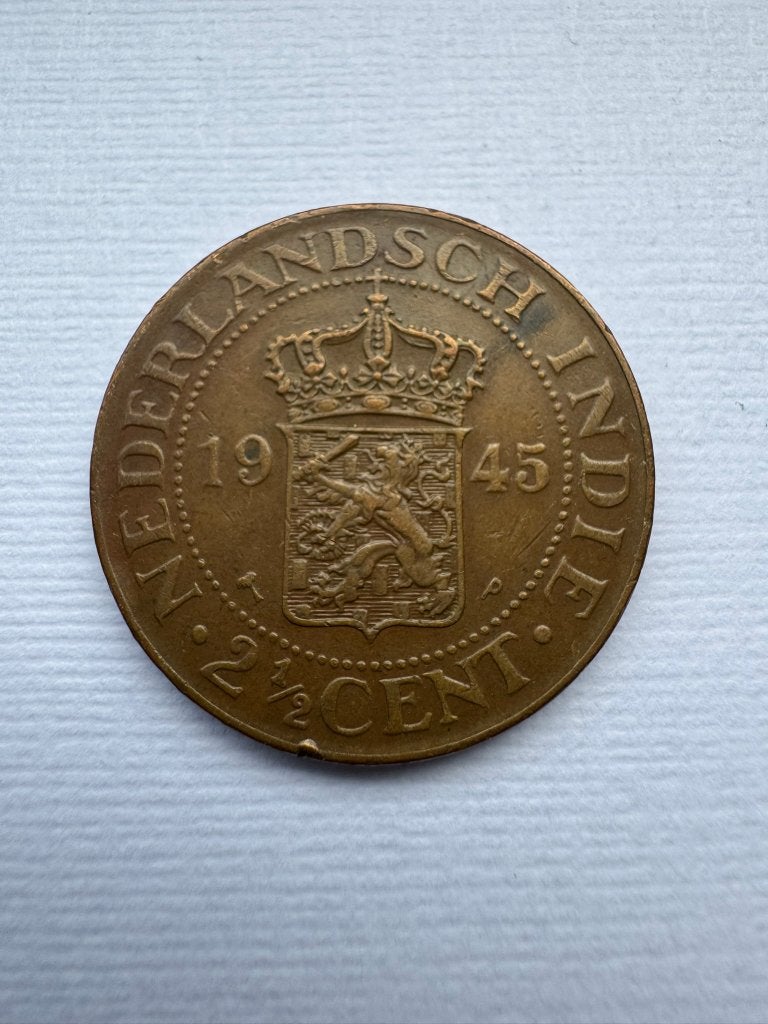 Nederlands Indië - 2 1/2 cent 1945P, Ophalen of Verzenden, Losse munt