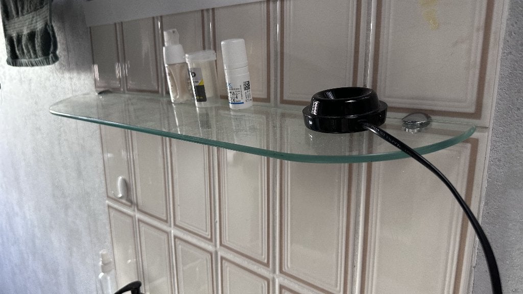 Glazen wandplank/plank met bevestigingen, Ophalen, Zo goed als nieuw, Etagère, Glas