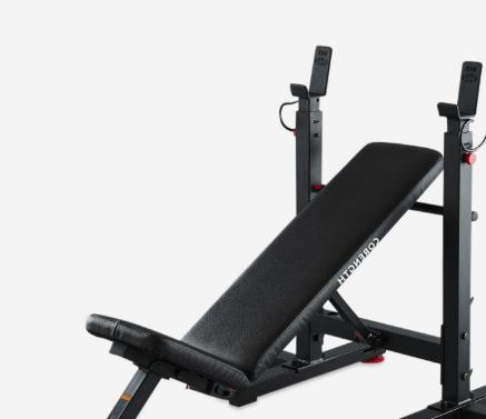 Fitness Bench Decathlon Domyos BM120 halter/fitnessbank, Sports & Fitness, Appareils de fitness, Comme neuf, Centrale électrique