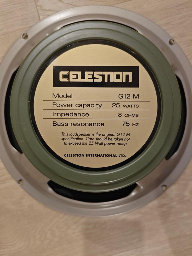 Celestion G12M25 Greenback 8 ohm, Ophalen of Verzenden, Zo goed als nieuw, Gitaar, Minder dan 50 watt