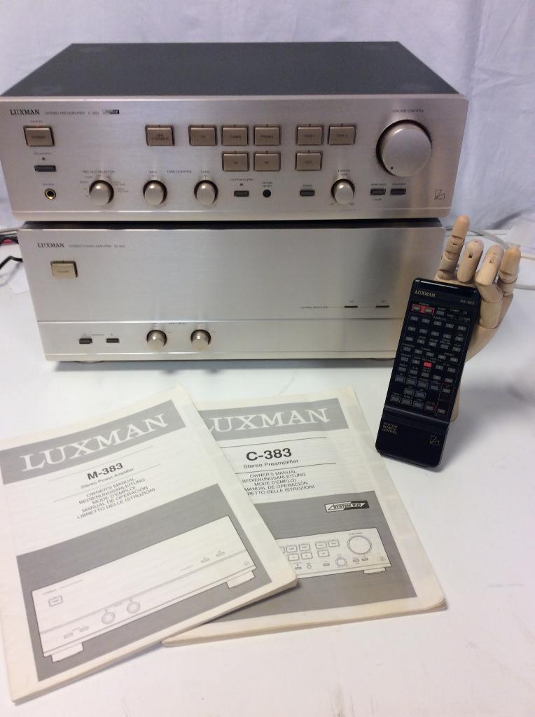 versterker  set Luxman C383 & M383, Gebruikt, 120 watt of meer, Stereo, Ophalen