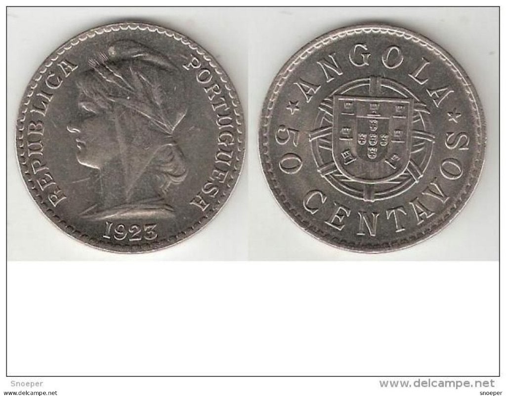 Angola 50 centavos 1923 km 65 xf+, Timbres & Monnaies, Monnaies | Afrique, Envoi, Autres pays, Monnaie en vrac