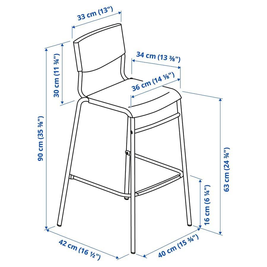 2 Stig Ikea zwarte hoge stoelen, Huis en Inrichting, Slaapkamer | Stapelbedden en Hoogslapers, Ophalen
