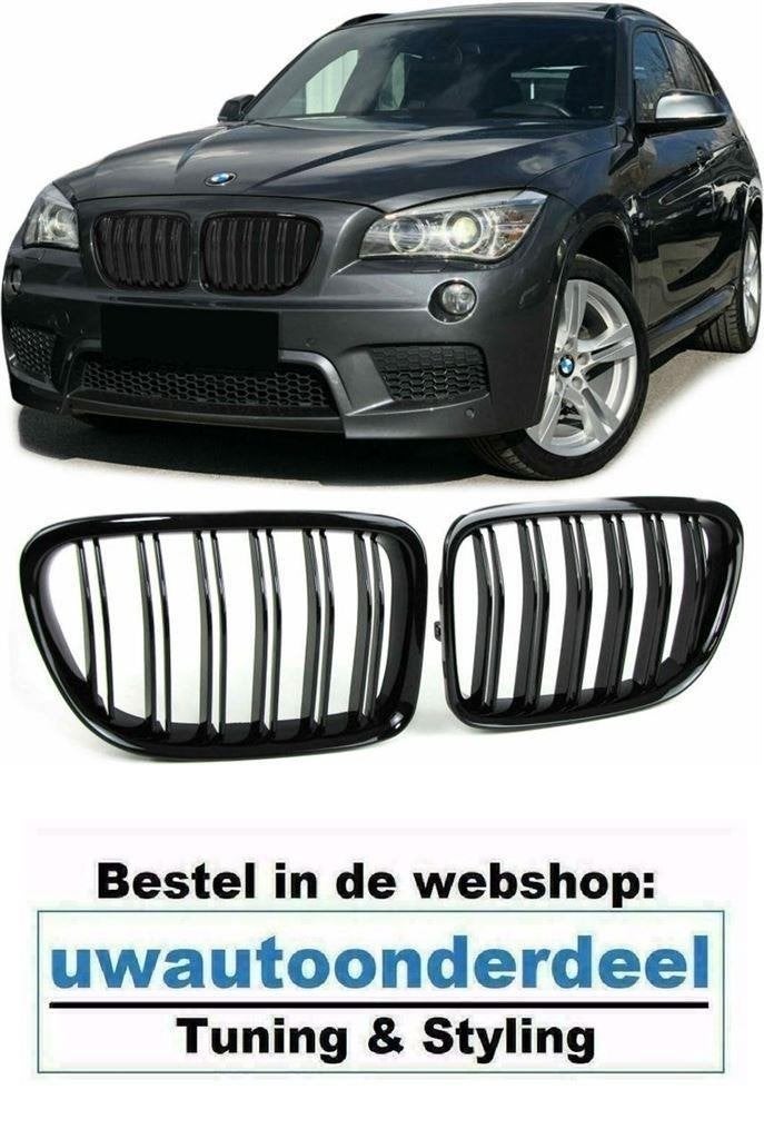 Glans Zwart M Look Grill Dubbele Spijl Voor Bmw X1 E84, Verzenden
