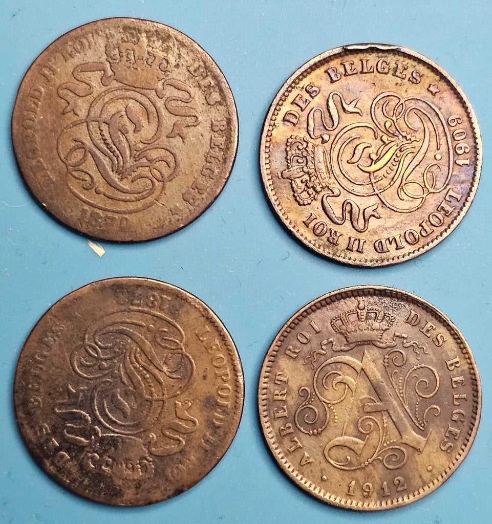 Belgische 2 Centiemen met Muntfouten, Timbres & Monnaies, Enlèvement ou Envoi, Autre, Série