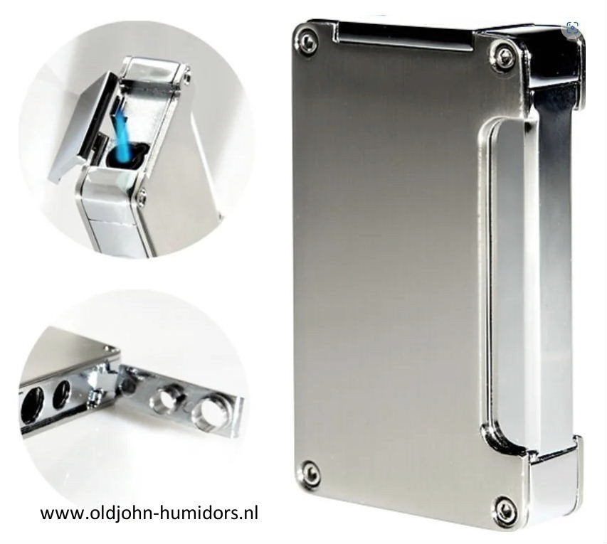 SIGAARAANSTEKER JETFLAME ADORINI 2 BOORTJES GUN METAL sas10, Verzenden, Nieuw, Aansteker