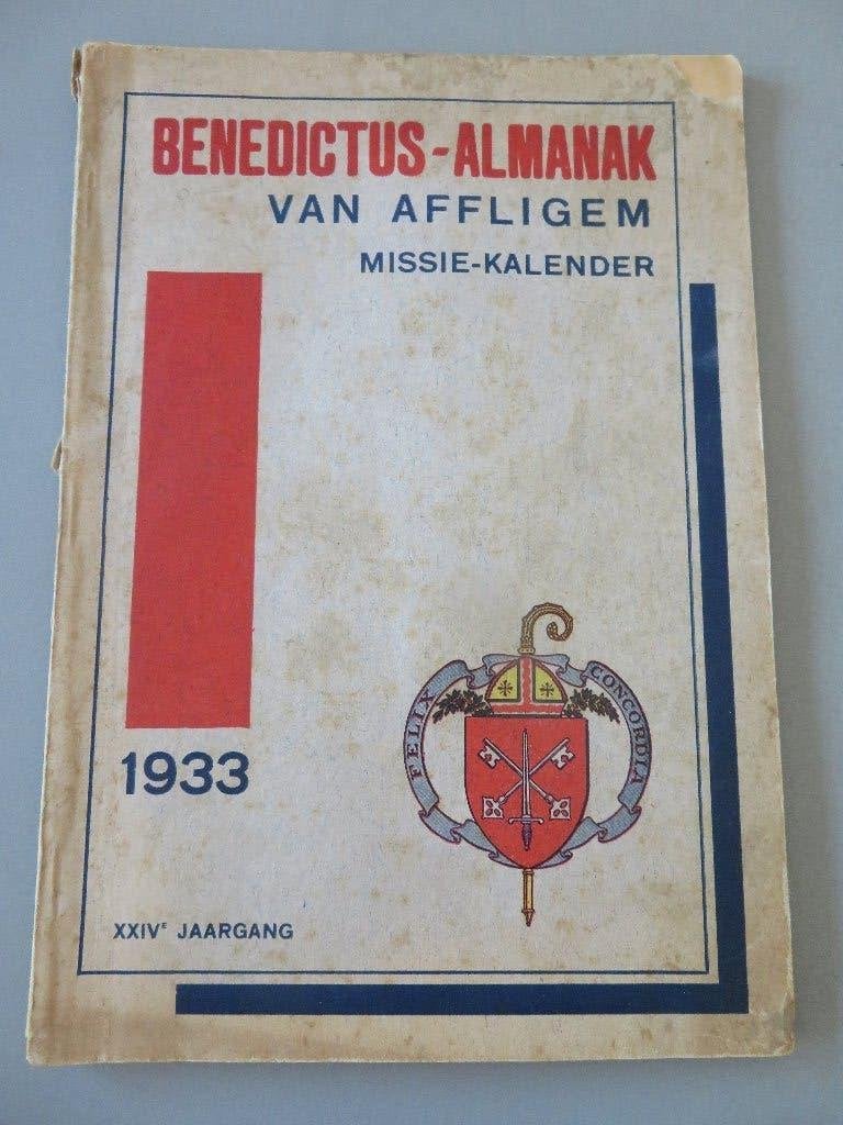 1933 Benedictus Almanak Affligem Autobussen Brussel - Aalst, Verzamelen, Verzenden, Zo goed als nieuw, Boek, Christendom | Katholiek