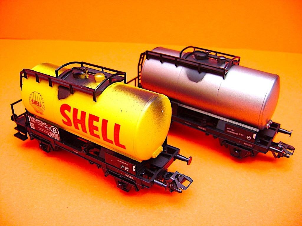 2 Wagons-citernes SHELL - SNCB - Märklin H0 - 1:87, Neuf, Enlèvement ou Envoi, Courant alternatif, Wagon